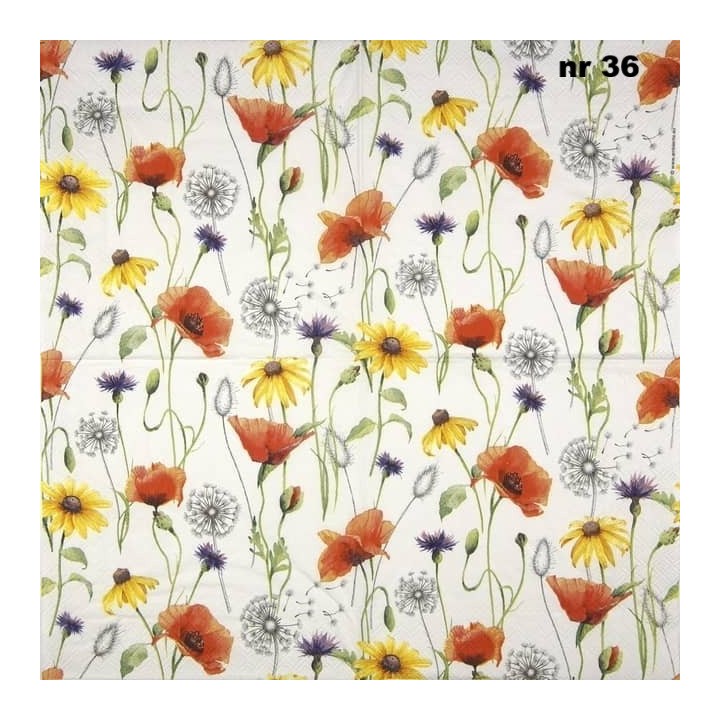 Poppy meadow servet 33x33cm