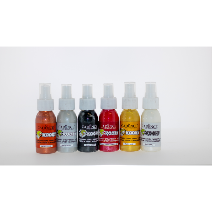 Cadence Kooky Textielspray Metallic Set 6x50 ml