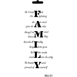 Cadence Mixed Media Stencil MU01 10x25 cm Family