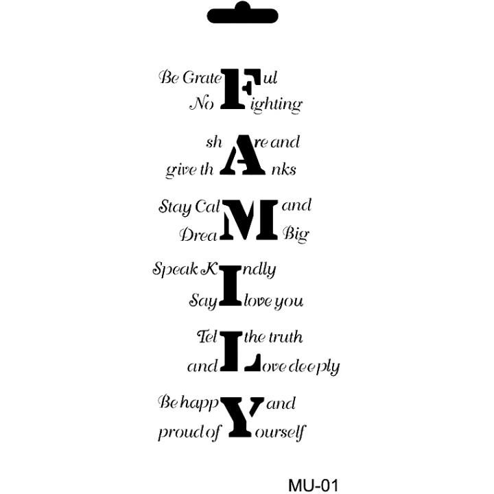 Cadence Mixed Media Stencil MU01 10x25 cm Family