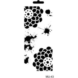 Cadence Mixed Media Stencil MU43 10x25 cm Bloemen