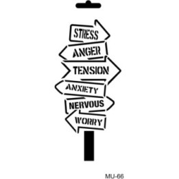 Cadence Mixed Media Stencil MU66 10x25 cm Stress Worry