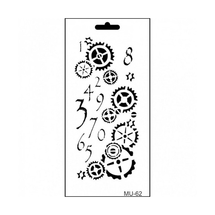 Cadence Sjabloon Tandwielen en Cijfers MU062 10×25cm