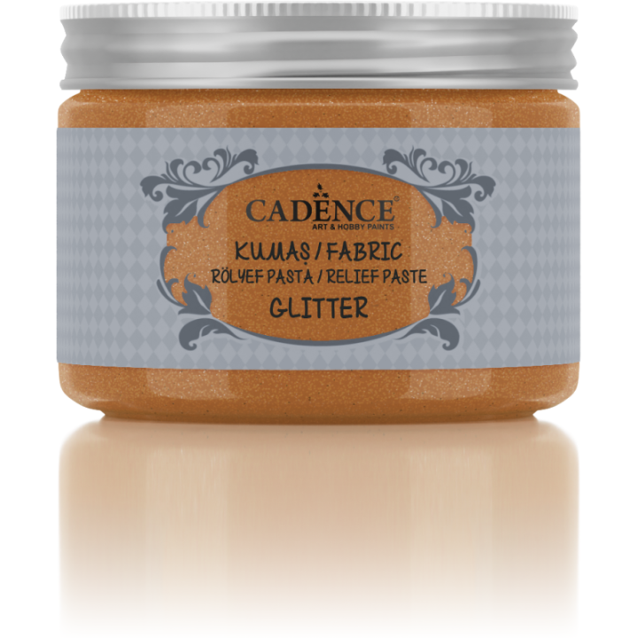 Cadence Textiel Glittereffect Relief Pasta 150 ml Koper