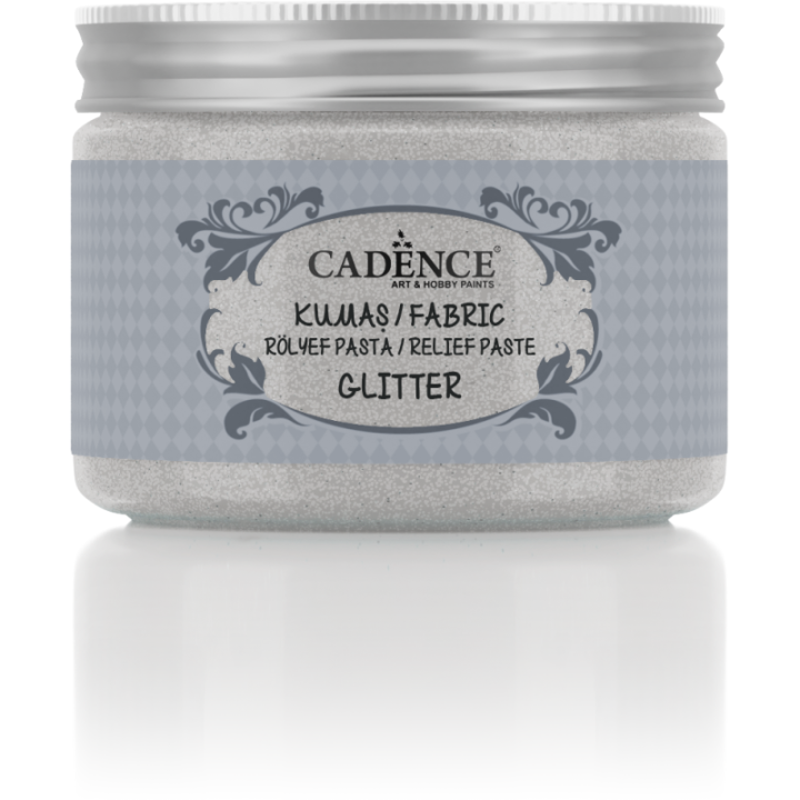 Cadence Textiel Glittereffect Relief Pasta 150 ml Zilver