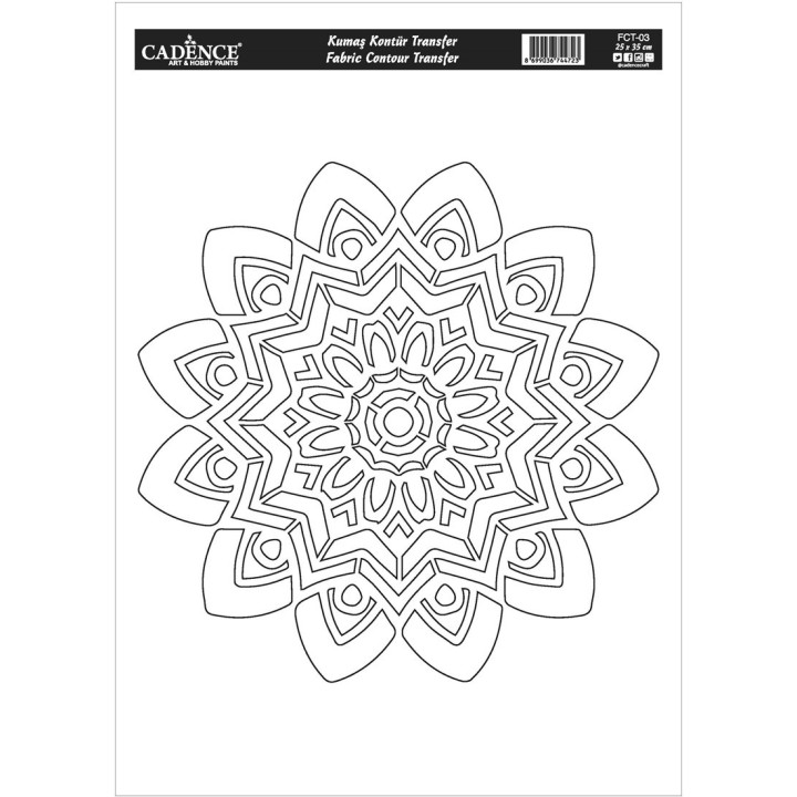 Cadence Textiel Transfer 25x35 cm Mandala Outline FCT-03