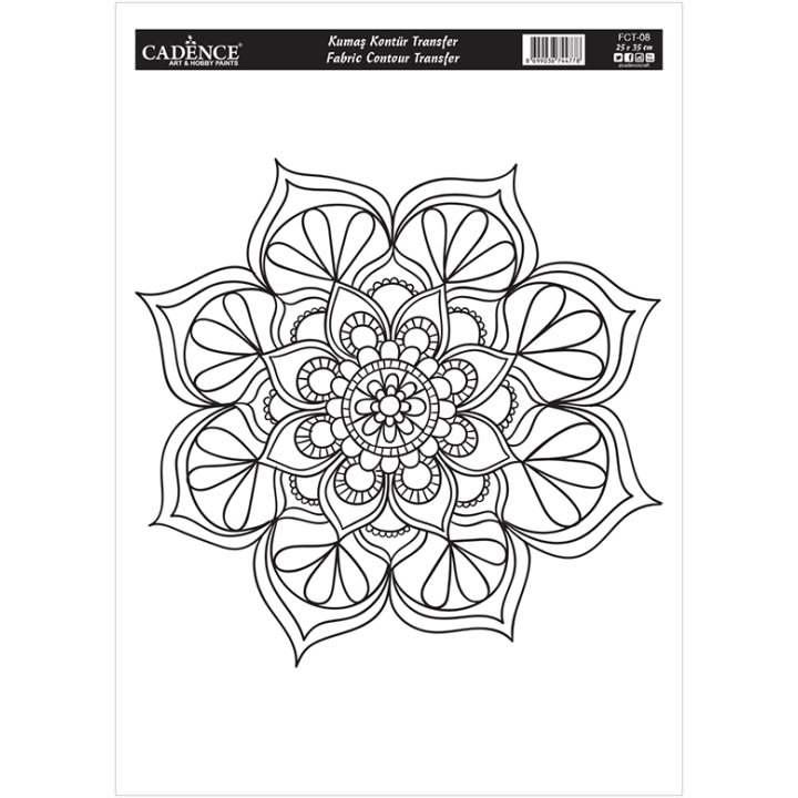 Cadence Textiel Transfer 25x35 cm Mandala Outline FCT-08