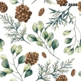 Eucalyptus with Cones servet 33x33cm