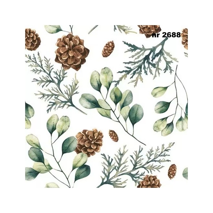 Eucalyptus with Cones servet 33x33cm