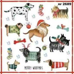Merry Woofmas servet 33x33cm