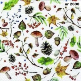 Autumn Forest white servet 33x33cm