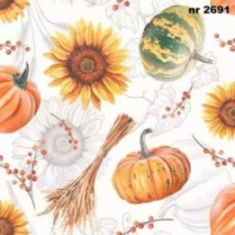 Pumpkins and Sunflowers servet 33x33cm