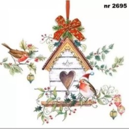 Xmas Bird House servet 33x33cm