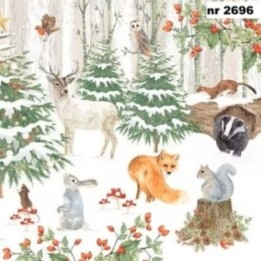Wildlife in Wintertime servet 33x33cm