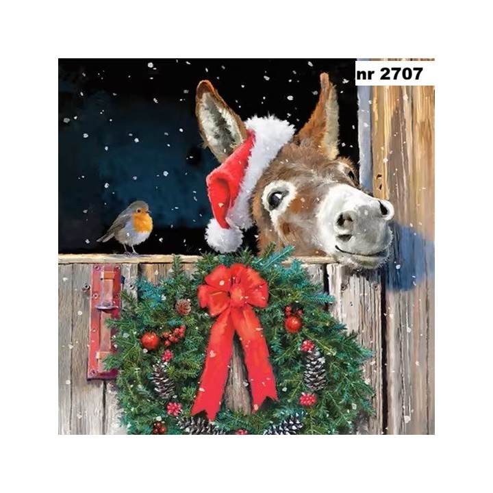 Friends with Donkey servet 33x33cm