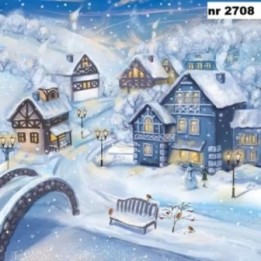 Snowy Winter Town servet 33x33cm