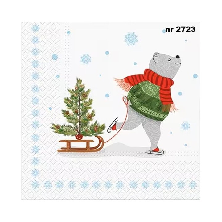 Skatig Bear servet 33x33cm
