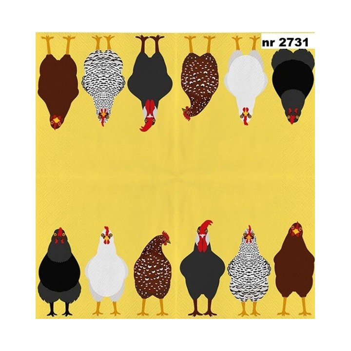 Kippen servet 33x33cm