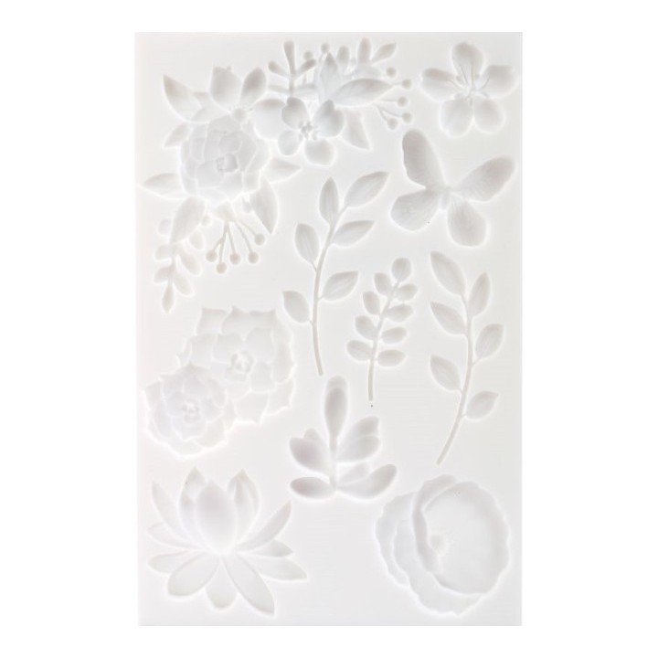 GC Siliconen Mal 20x13 cm Bloemen