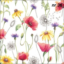 Poppy meadow servet 33x33cm