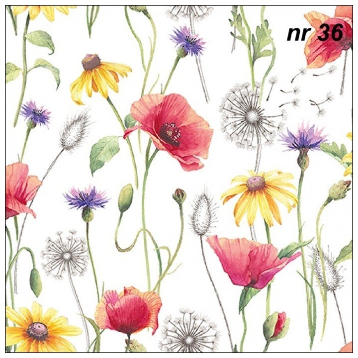 Poppy meadow servet 33x33cm