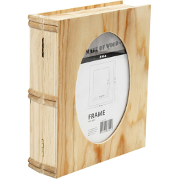 CC Houten doos boek met passepartout 21,7x18cm