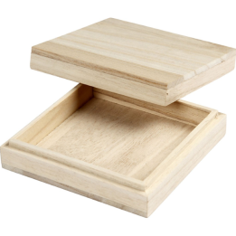 CC Houten doos vierkant 10x10x3cm