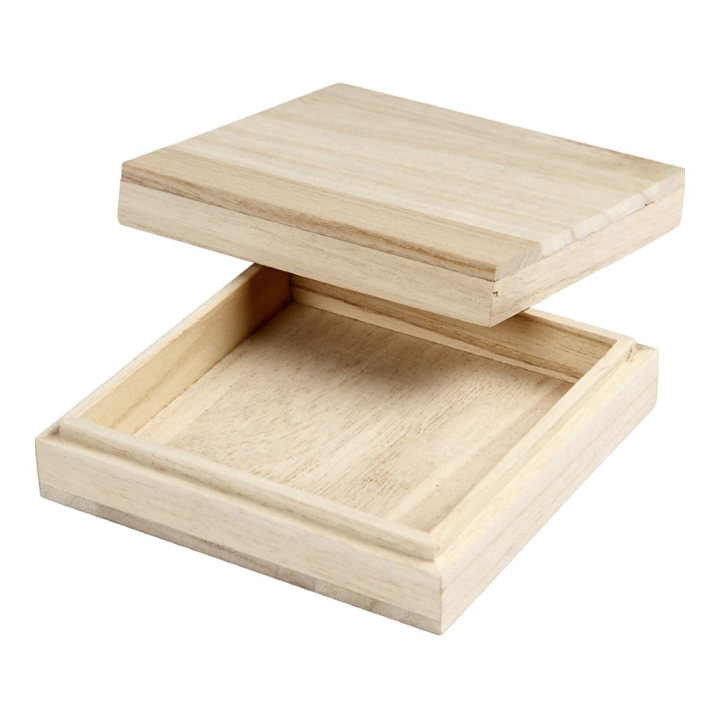 CC Houten doos vierkant 10x10x3cm