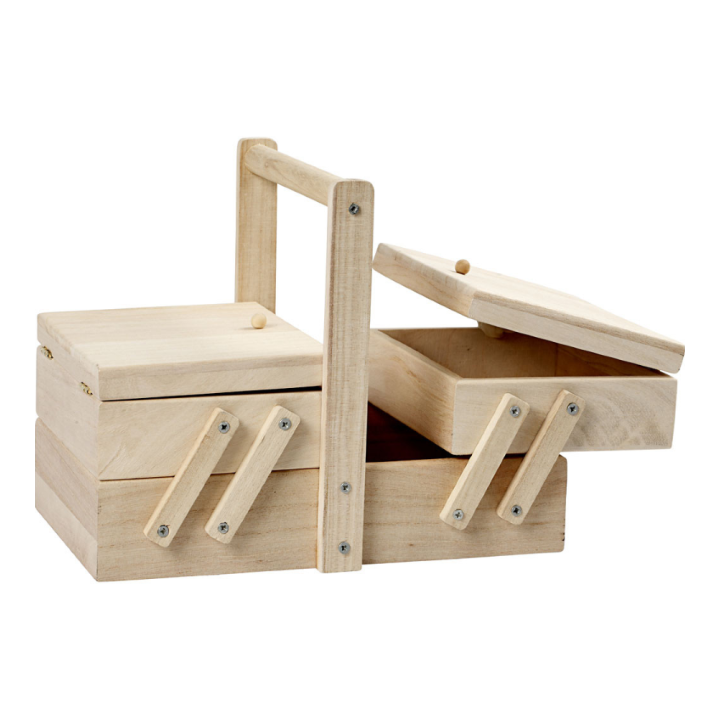 CC Houten naaidoos Klein 24x16,3x19cm