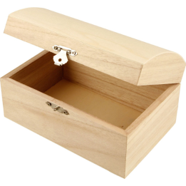 CC Houten schatkist 21,5x15,8x10,6cm