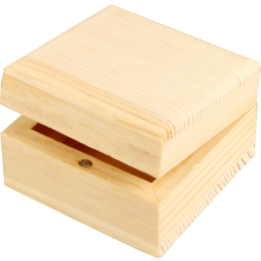 CC Houten sieradendoos 6x6x3,5cm