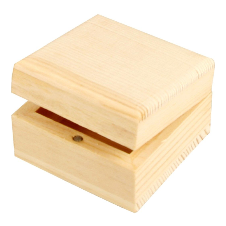 CC Houten sieradendoos 6x6x3,5cm
