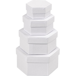 CC Kartonnen hexagonale dozen wit 3 stuks