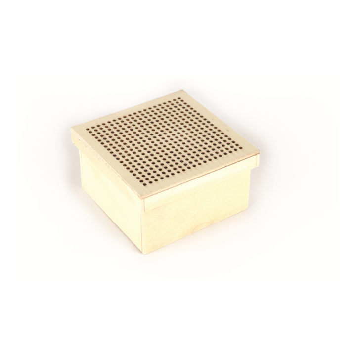 GC Houten borduur doos 9x9x5cm