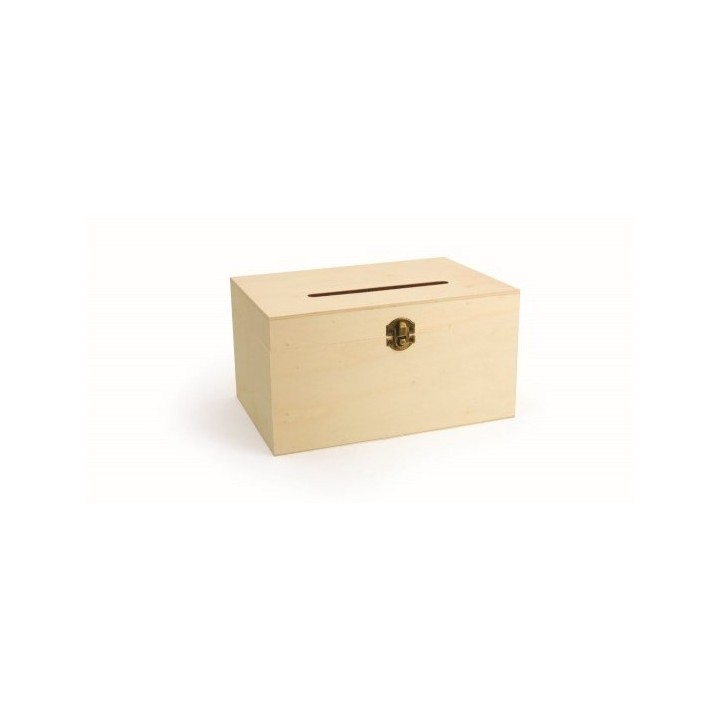 GC Houten kist met gleuf 24x16x13cm