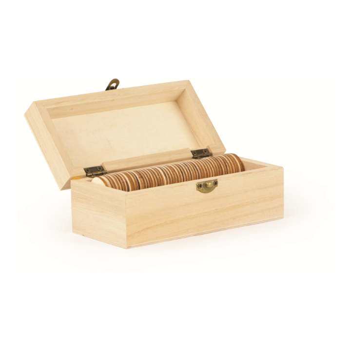 GC Houten kistje met harten 15x6x7cm