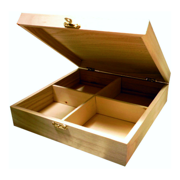 GC Houten theedoos 20x20x5,7cm