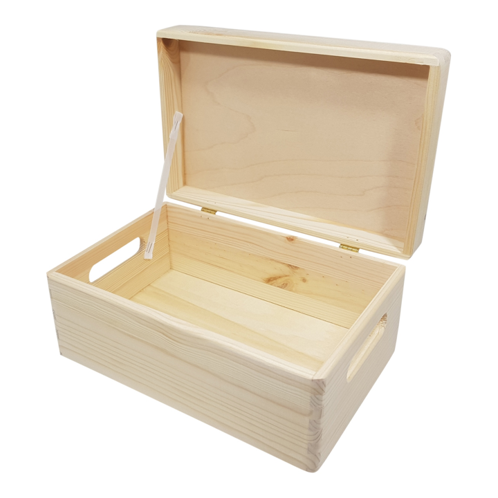 Grenen Opbergkist met klepdeksel 30x40x13,5cm