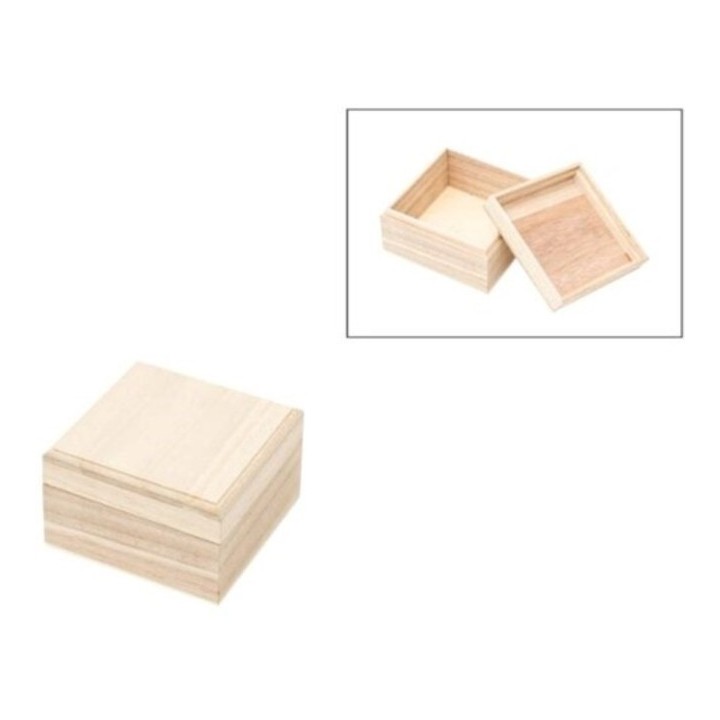 Houten doosje 10x10x6cm