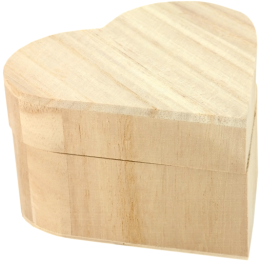 Houten kist hartvorm Klein 10,5x6,5x9,5cm