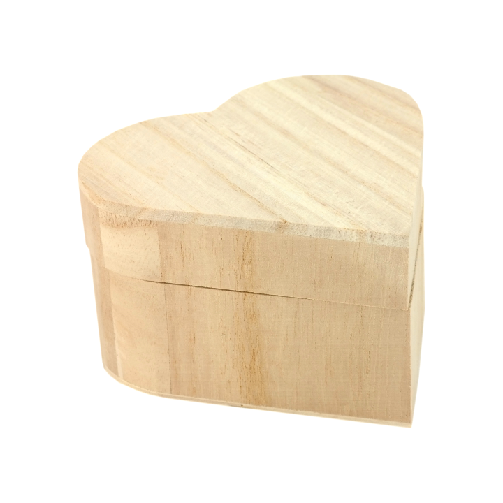 Houten kist hartvorm Klein 10,5x6,5x9,5cm