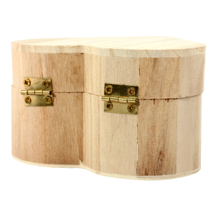 Houten kist hartvorm Klein 10,5x6,5x9,5cm