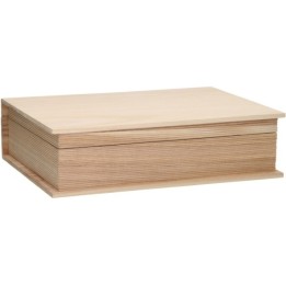 Houten kist in boekvorm 35,4x25,5x9,7cm