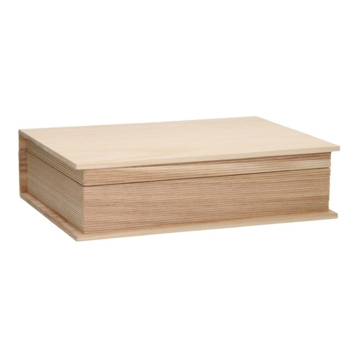 Houten kist in boekvorm 35,4x25,5x9,7cm