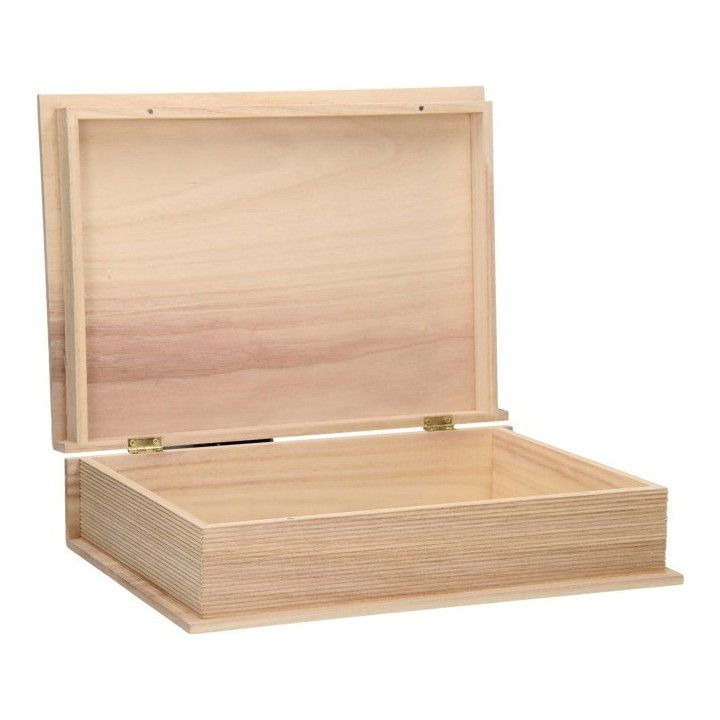 Houten kist in boekvorm 35,4x25,5x9,7cm