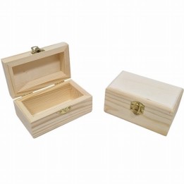 Houten kistje met bolvormig deksel 10x6x5,4cm