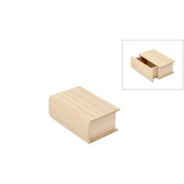 Houten ladedoos boek 13x8,5x5cm