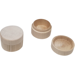 Houten sieraden kistje rond 4cm