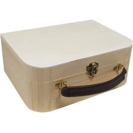 Koffer met leren handvat 23x16,9x9cm