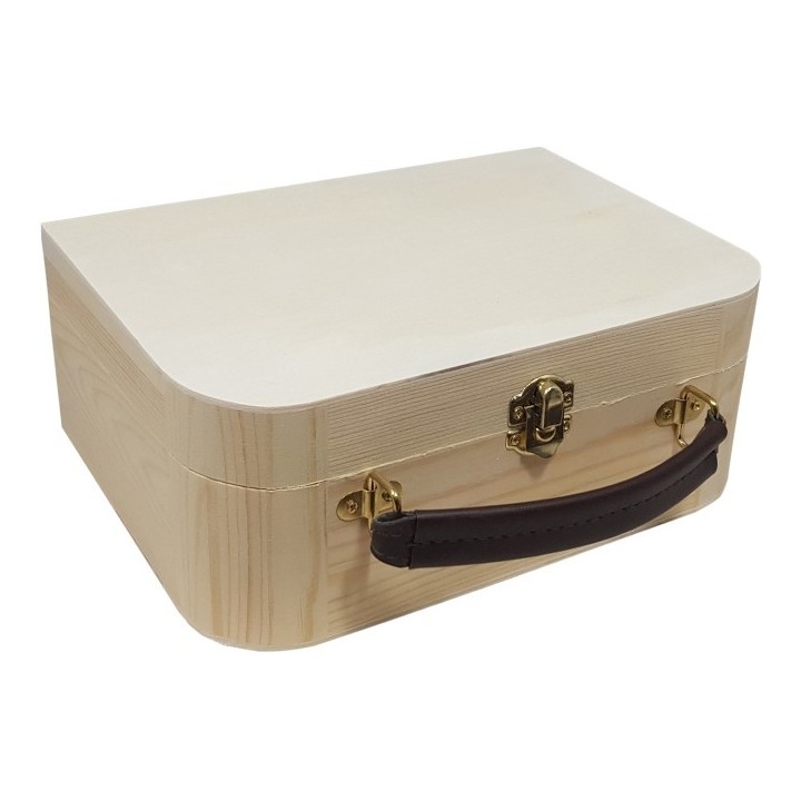Koffer met leren handvat 23x16,9x9cm